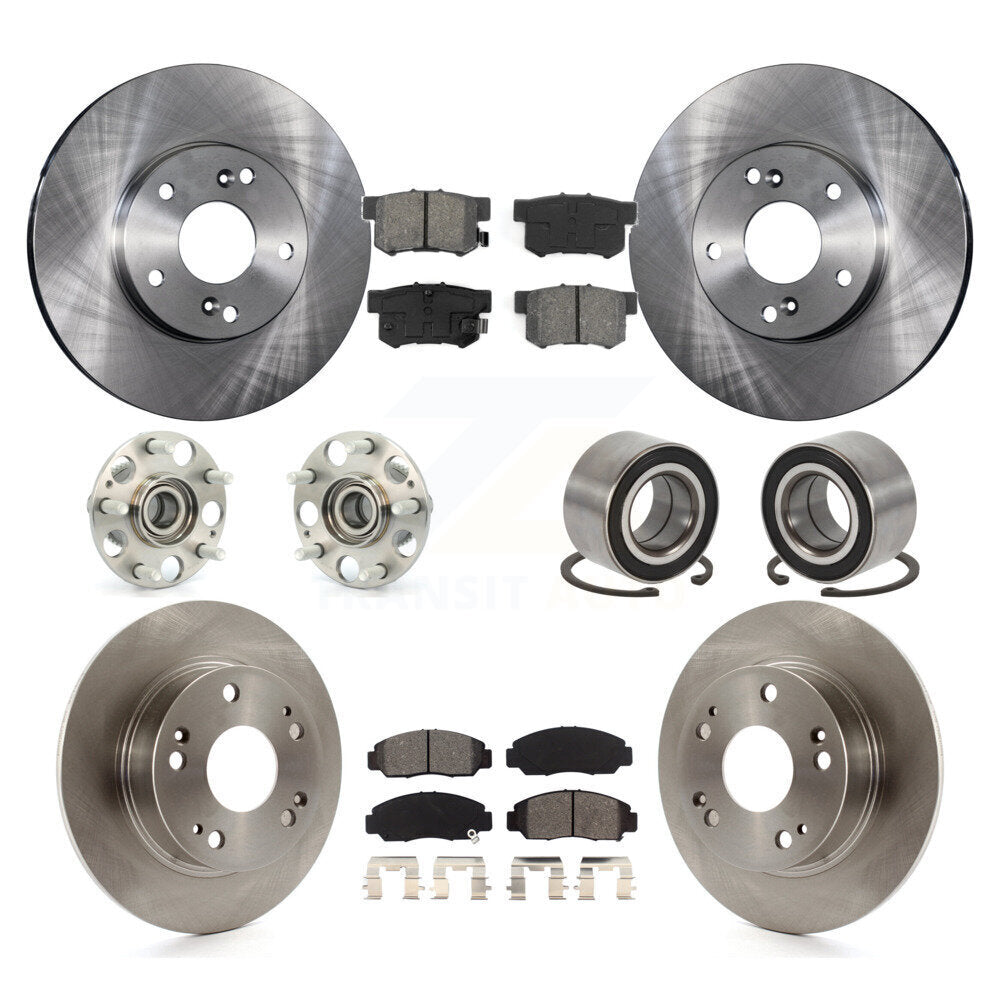 Kit de rotors et plaquettes de frein à disque, roulements de moyeu avant et arrière (10 pièces) pour Honda Accord