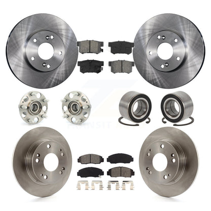 Kit de rotors et plaquettes de frein à disque, roulements de moyeu avant et arrière (10 pièces) pour Honda Accord