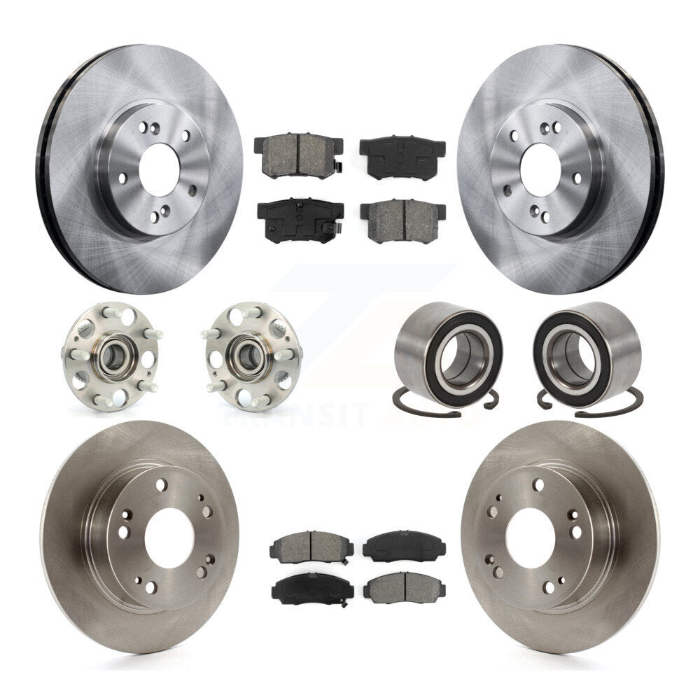 Kit de rotors et plaquettes de frein à disque, roulements de moyeu avant et arrière (10 pièces) pour Honda Accord
