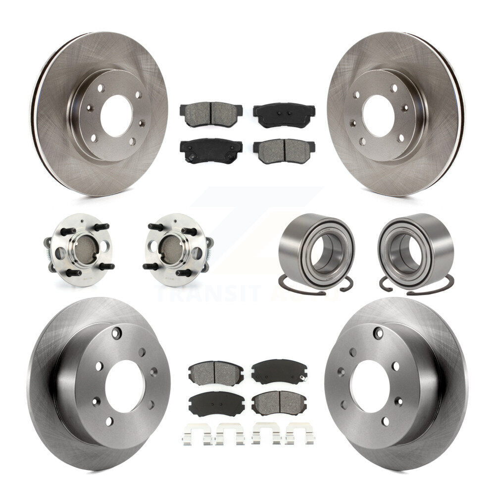 Kit de plaquettes de Rotor de frein, roulement de moyeu avant et arrière (10 pièces), pour Hyundai Sonata Kia Optim