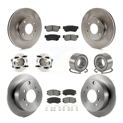 Kit de plaquettes de Rotor de frein, roulement de moyeu avant et arrière (10 pièces), pour Hyundai Sonata Kia Optim