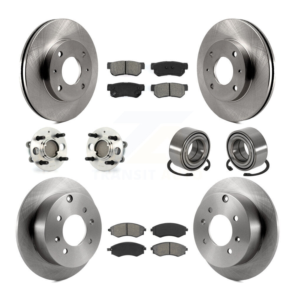 Kit de rotors et plaquettes de frein à disque, roulements de moyeu avant et arrière (10 pièces) pour Hyundai Sonat