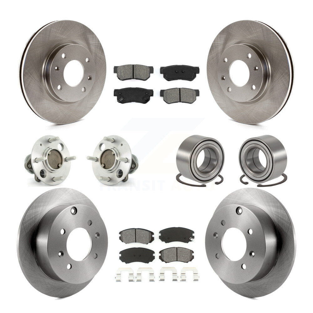 Kit de plaquettes de Rotor de frein, roulement de moyeu avant et arrière (10 pièces), pour Hyundai Sonata Kia Optim