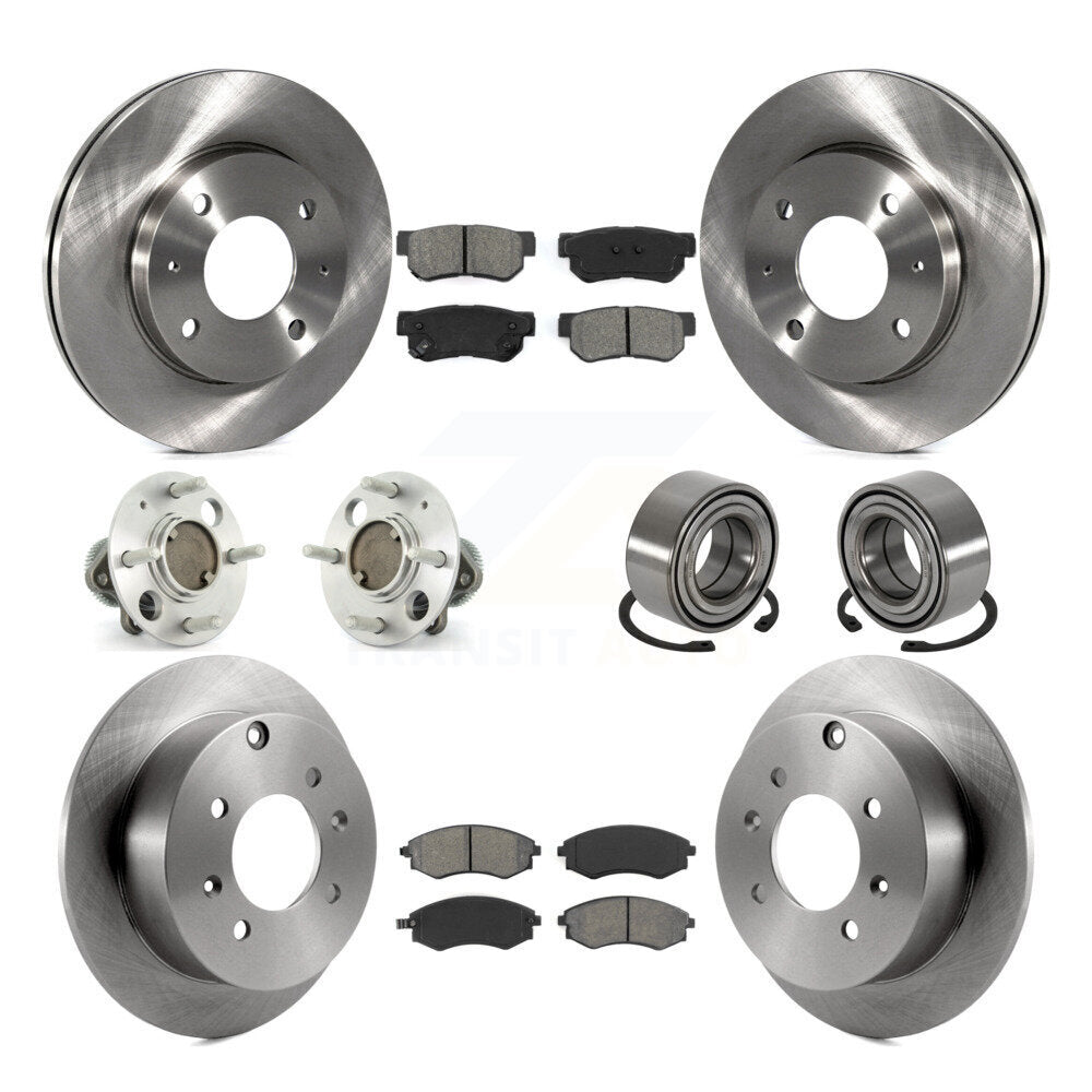 Kit de plaquettes de Rotor de frein, roulement de moyeu avant et arrière (10 pièces), pour Hyundai Sonata Kia Optim