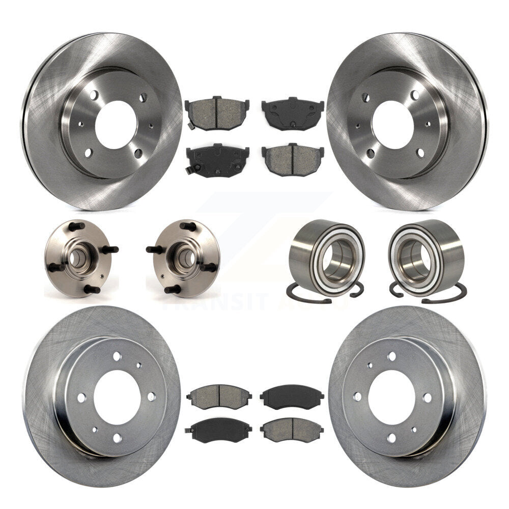 Kit de rotors et plaquettes de frein à disque, roulement de moyeu avant et arrière (10 pièces) pour Hyundai Elantr