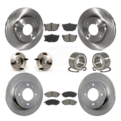 Kit de rotors et plaquettes de frein à disque, roulement de moyeu avant et arrière (10 pièces) pour Hyundai Elantr