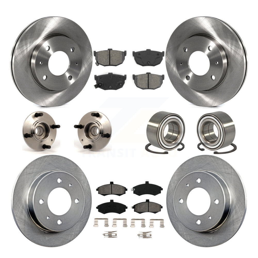 Kit de rotors et plaquettes de frein à disque, roulement de moyeu avant et arrière (10 pièces) pour Hyundai Elantr