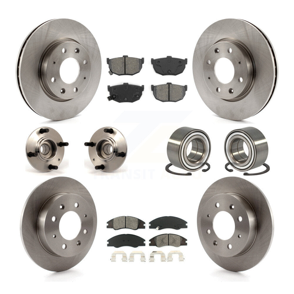 Kit de plaquettes de Rotor de frein à disque, roulement de moyeu avant et arrière (10 pièces) pour Kia Spectra Spectra
