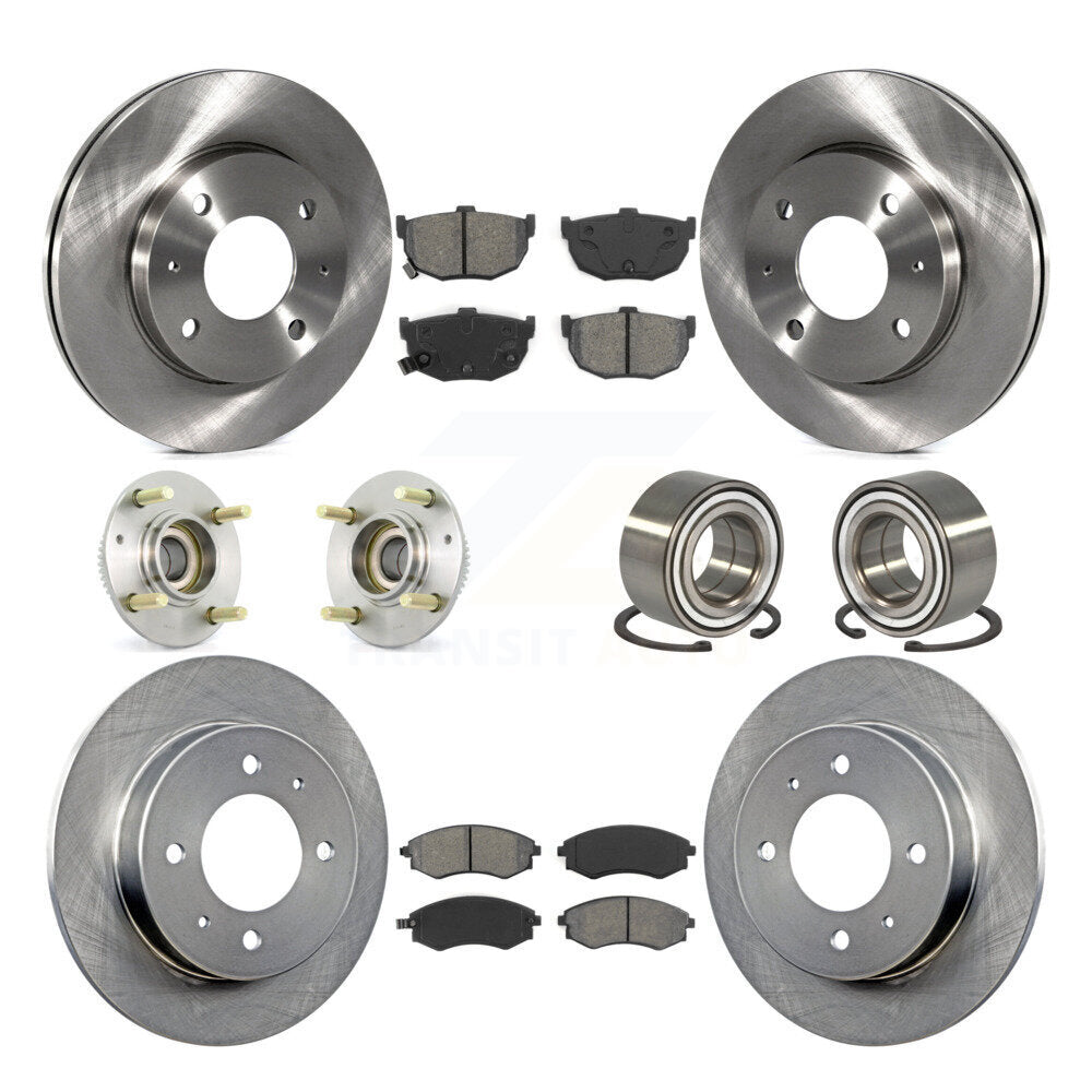 Kit de rotors et plaquettes de frein à disque, roulement de moyeu avant et arrière (10 pièces) pour Hyundai Elantr