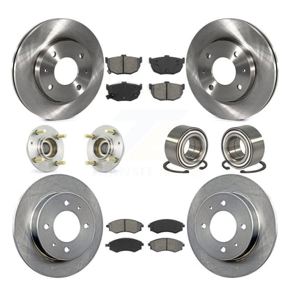 Kit de rotors et plaquettes de frein à disque, roulement de moyeu avant et arrière (10 pièces) pour Hyundai Elantr