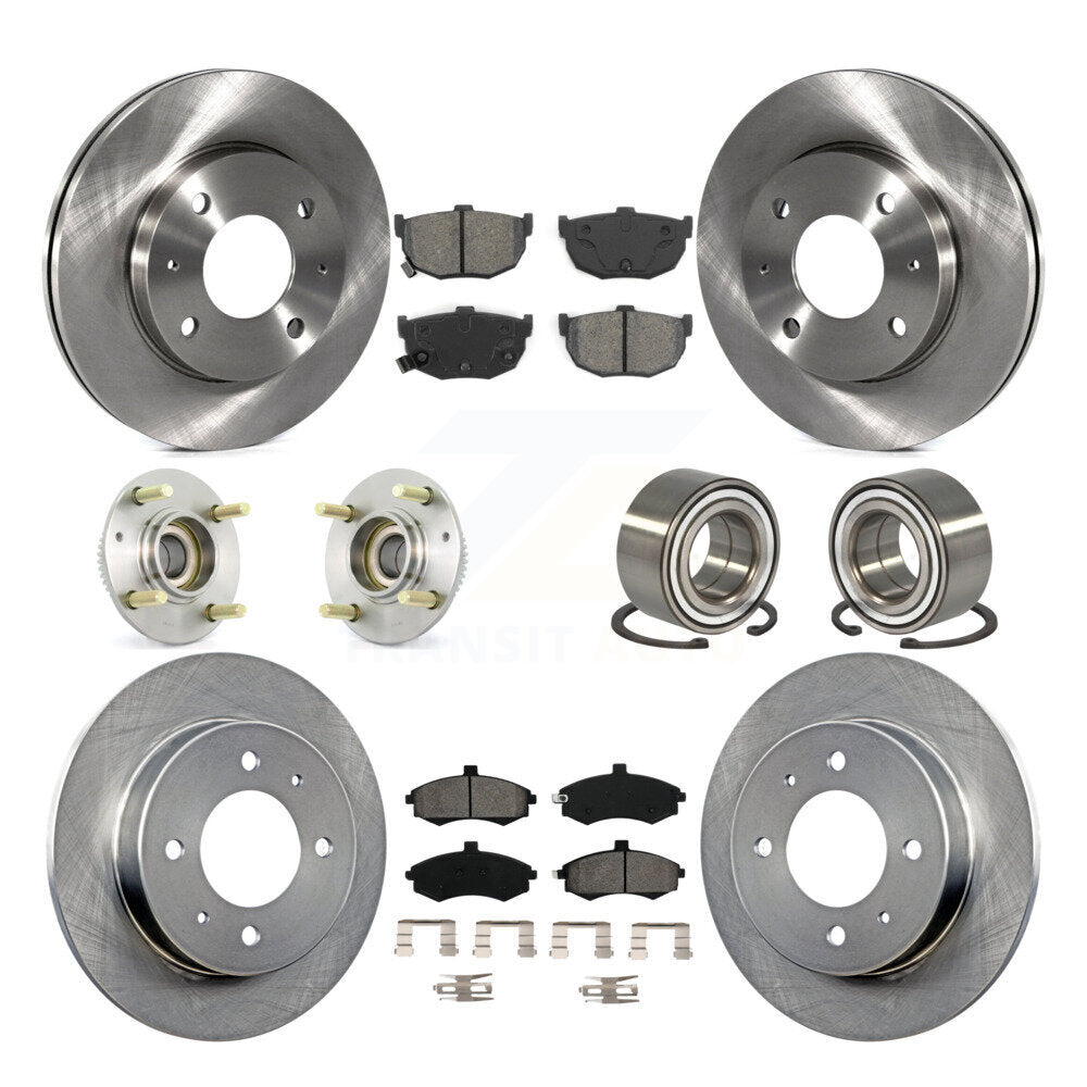 Kit de rotors et plaquettes de frein à disque, roulement de moyeu avant et arrière (10 pièces) pour Hyundai Elantr