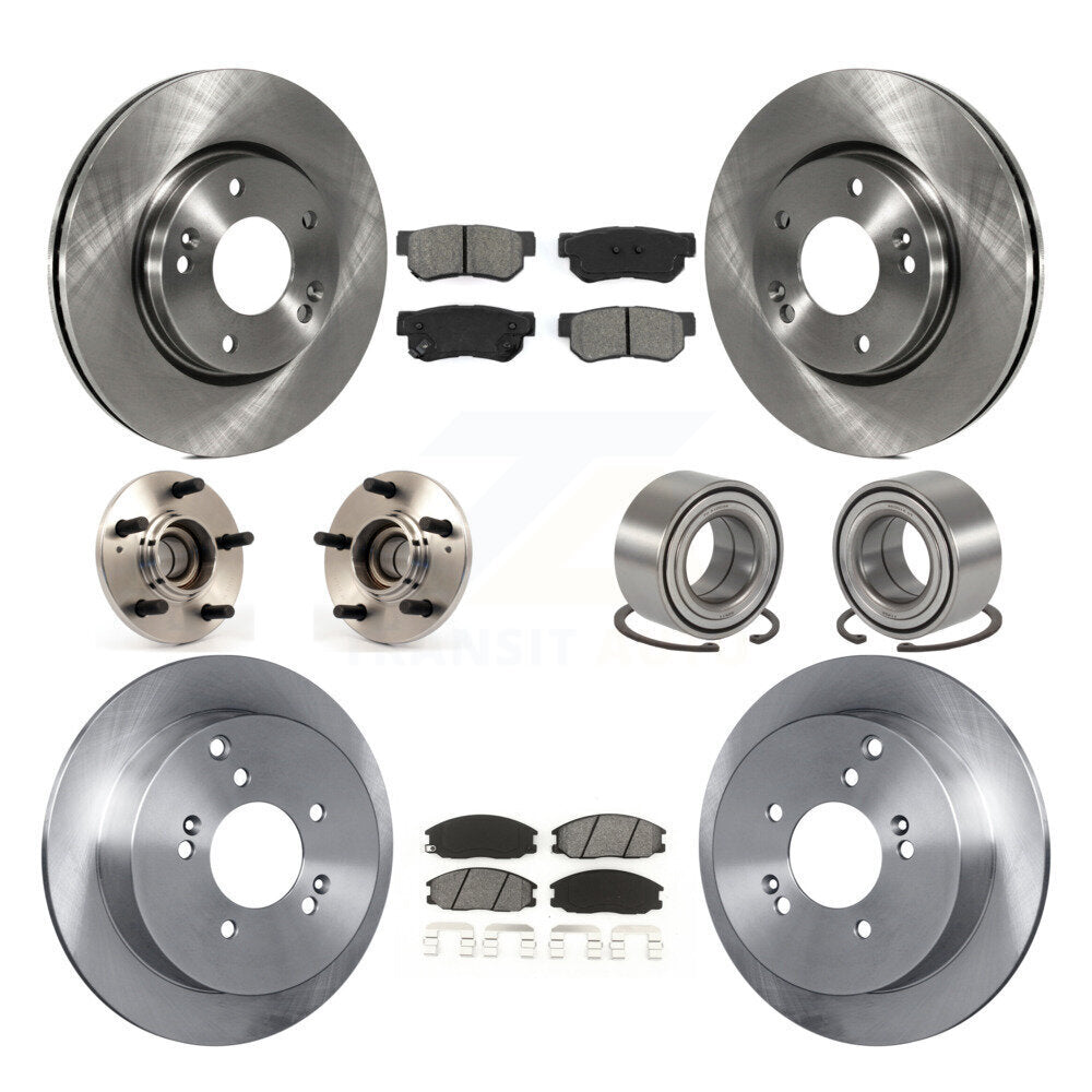 Kit de Rotor et plaquettes de frein à disque, roulement de moyeu avant et arrière (10 pièces) pour Hyundai Santa F