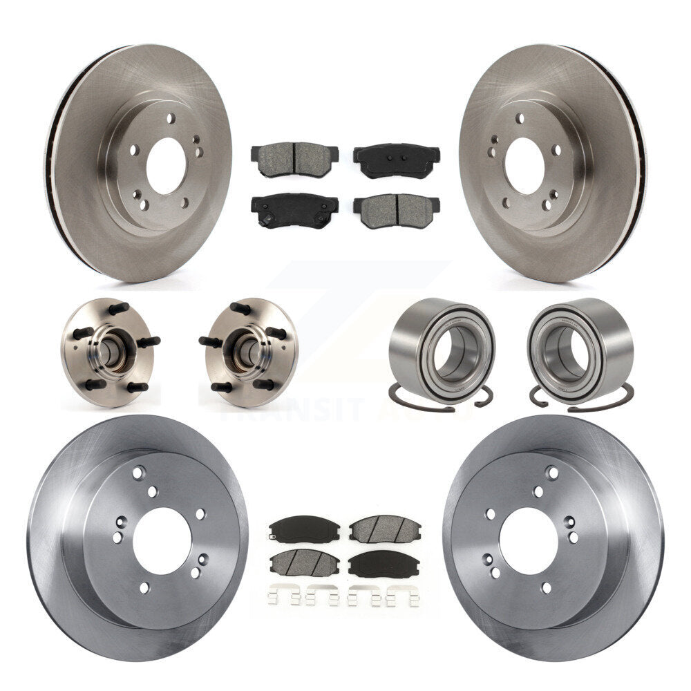 Kit de Rotor et plaquettes de frein à disque, roulement de moyeu avant et arrière (10 pièces) pour Hyundai Santa F