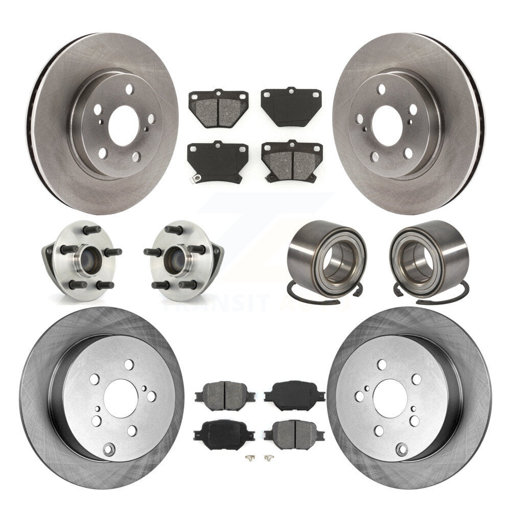 Kit de rotors et plaquettes de frein à disque, roulements de moyeu avant et arrière (10 pièces) pour Toyota Celica