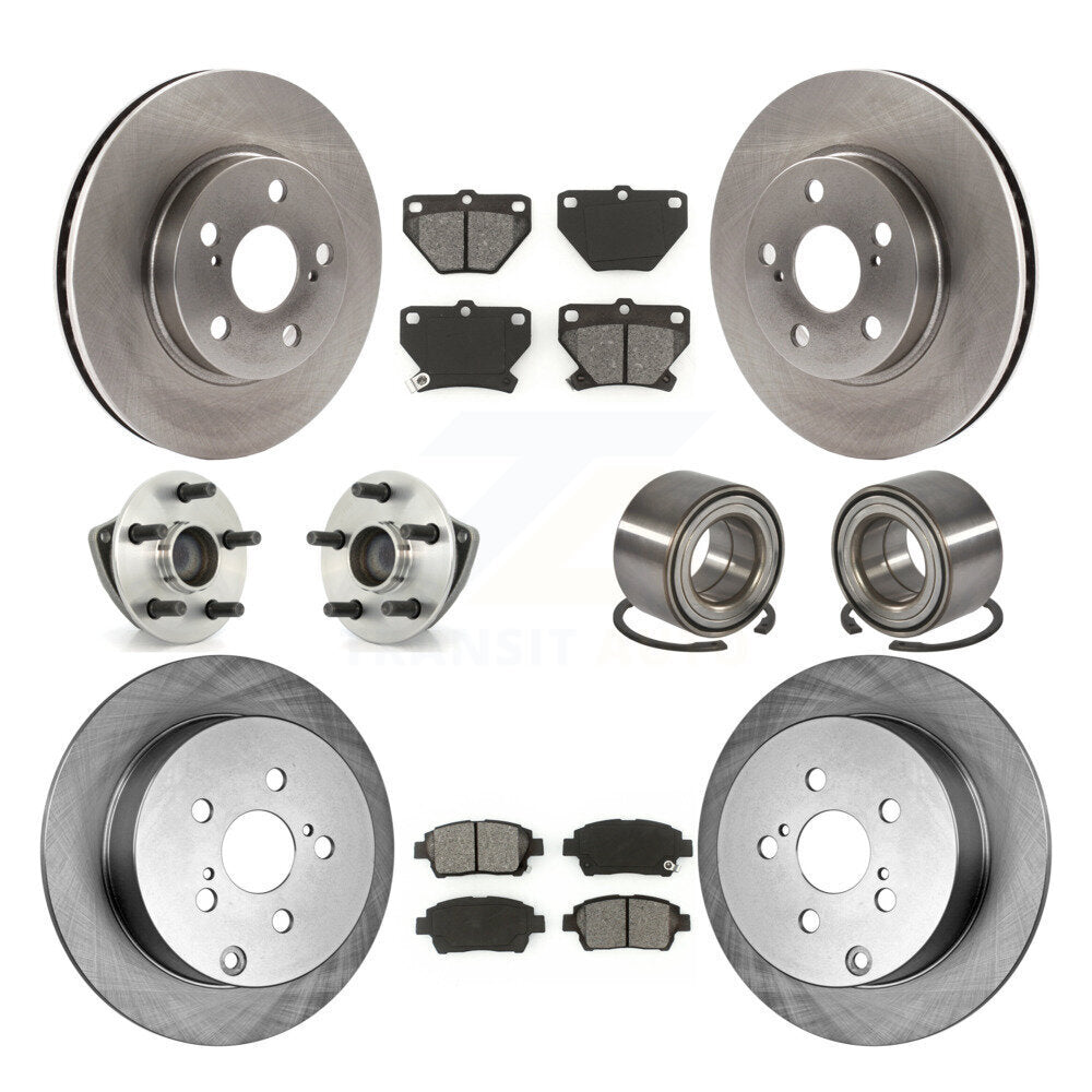 Kit de rotors et plaquettes de frein à disque, roulements de moyeu avant et arrière (10 pièces) pour Toyota Celica