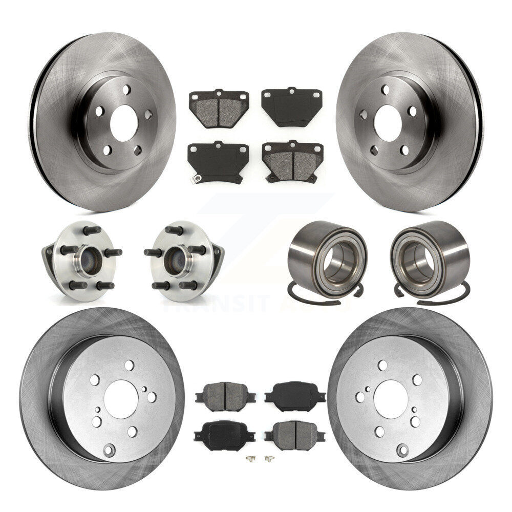 Kit de rotors et plaquettes de frein à disque, roulements de moyeu avant et arrière (10 pièces) pour Toyota Celica