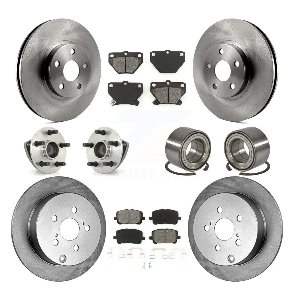 Kit de plaquettes de Rotor de frein, roulement de moyeu avant et arrière (10 pièces), pour Toyota Matrix Pontiac Vib