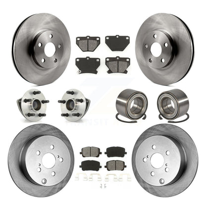 Kit de plaquettes de Rotor de frein, roulement de moyeu avant et arrière (10 pièces), pour Toyota Matrix Pontiac Vib