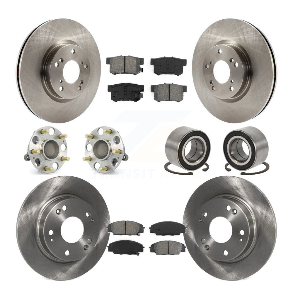 Kit de plaquettes de Rotor de frein à disque, roulement de moyeu avant et arrière (10 pièces) pour Honda Civic Acura CS
