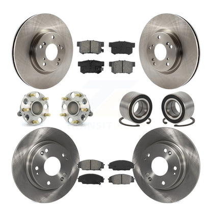 Kit de plaquettes de Rotor de frein à disque, roulement de moyeu avant et arrière (10 pièces) pour Honda Civic Acura CS