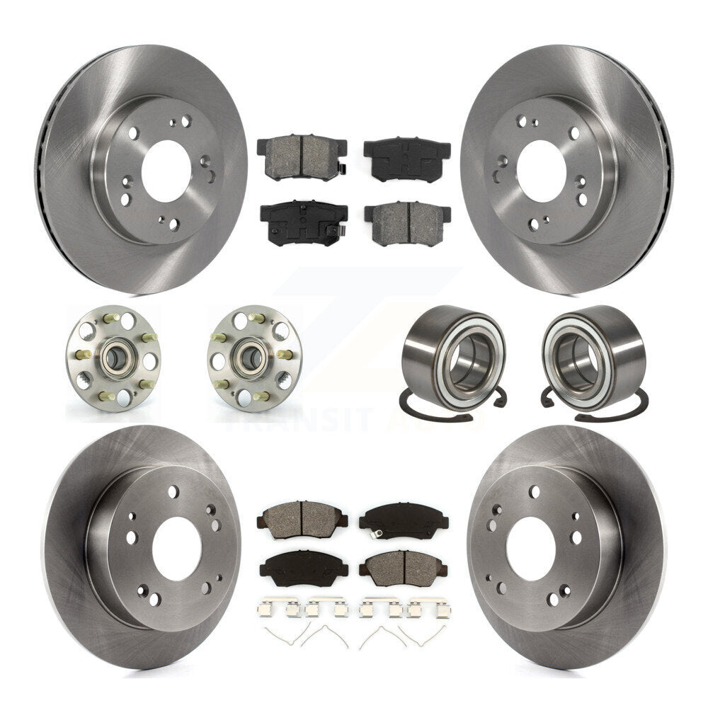 Kit de plaquettes de Rotor de frein à disque, roulement de moyeu avant et arrière (10 pièces) pour Honda Civic Si 2004