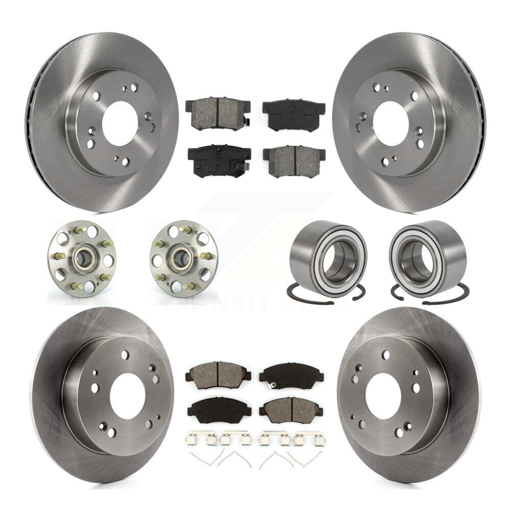 Kit de plaquettes de Rotor de frein à disque, roulement de moyeu avant et arrière (10 pièces) pour Honda Civic Acura RS