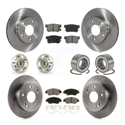 Kit de plaquettes de Rotor de frein à disque, roulement de moyeu avant et arrière (10 pièces) pour Honda Civic Acura RS