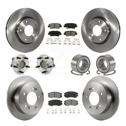 Kit de rotors et plaquettes de frein à disque, roulements de moyeu avant et arrière (10 pièces) pour Hyundai Sonat