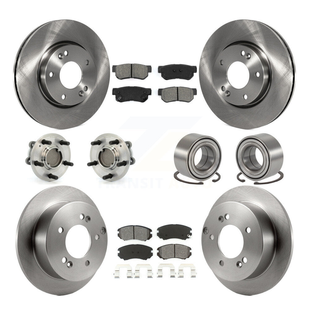 Kit de plaquettes de Rotor de frein, roulement de moyeu avant et arrière (10 pièces), pour Hyundai Sonata Kia Optim