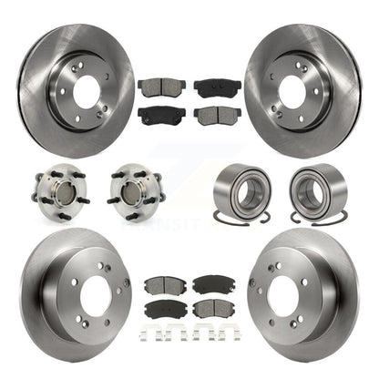 Kit de plaquettes de Rotor de frein, roulement de moyeu avant et arrière (10 pièces), pour Hyundai Sonata Kia Optim