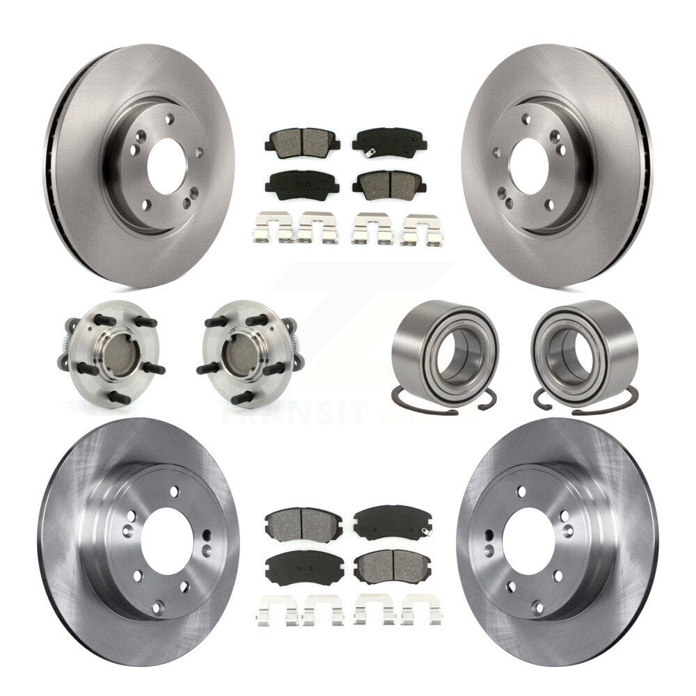 Kit de rotors et plaquettes de frein à disque, roulements de moyeu avant et arrière (10 pièces) pour Hyundai Sonat