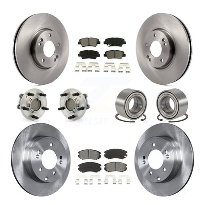 Kit de rotors et plaquettes de frein à disque, roulements de moyeu avant et arrière (10 pièces) pour Hyundai Sonat