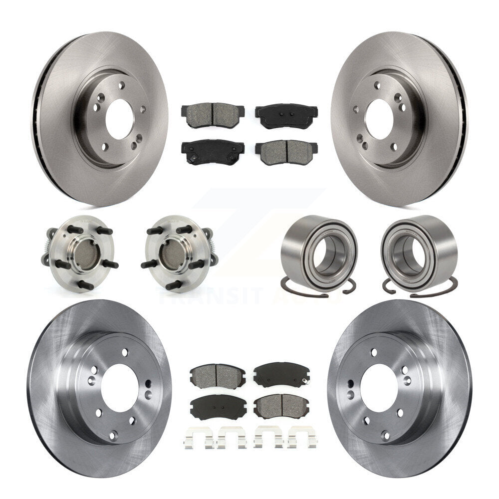 Kit de rotors et plaquettes de frein à disque, roulements de moyeu avant et arrière (10 pièces) pour Hyundai Sonat