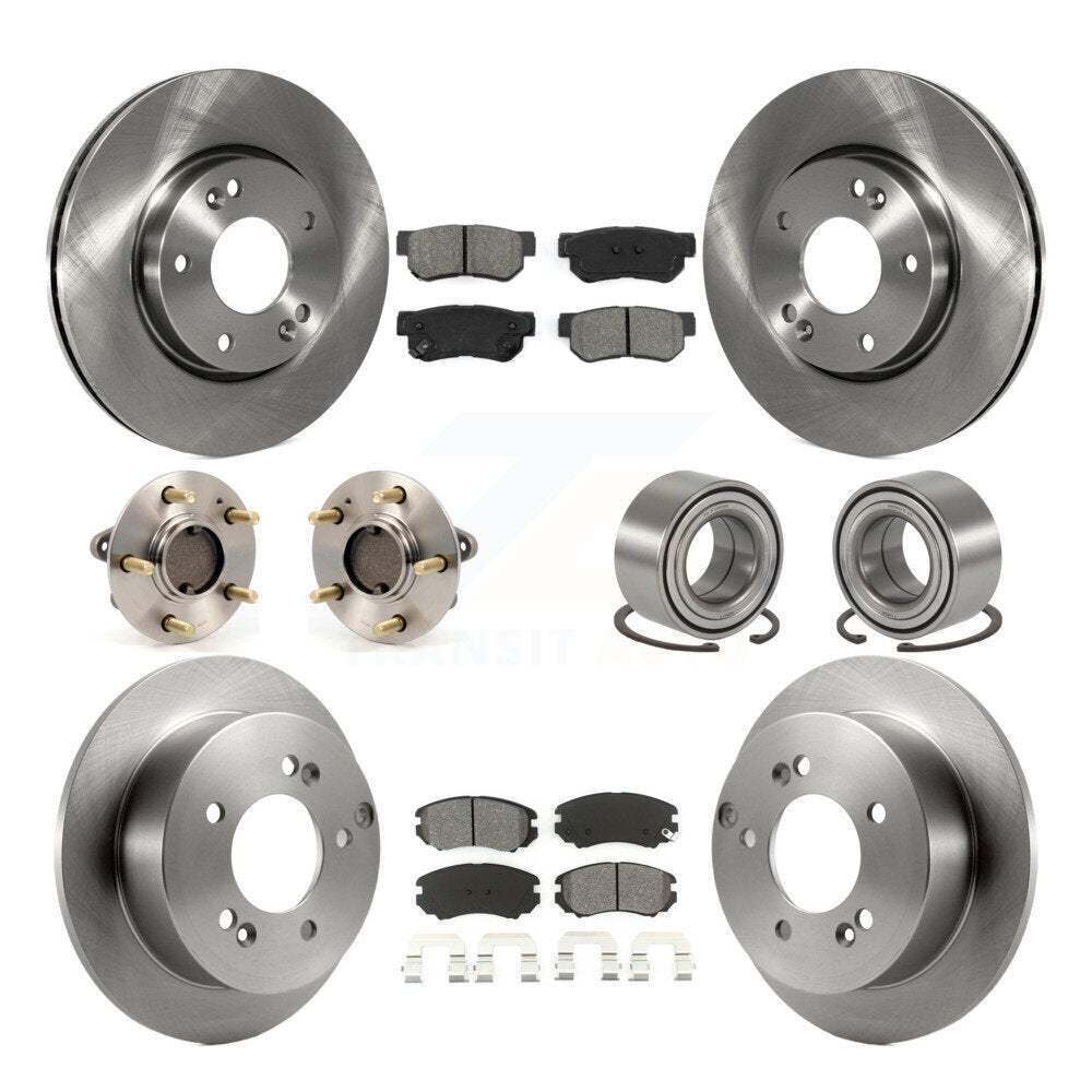 Kit de plaquettes de Rotor de frein, roulement de moyeu avant et arrière (10 pièces), pour Hyundai Sonata Kia Optim