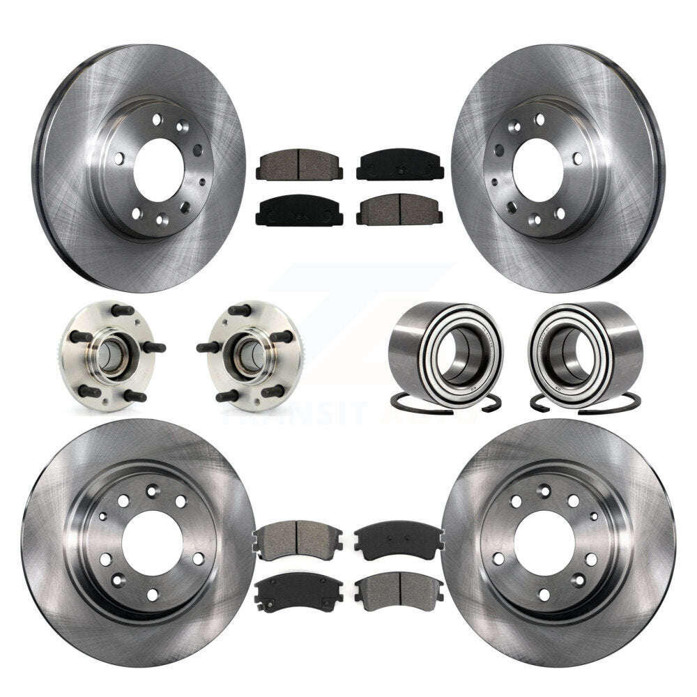 Ensemble de roulements de moyeu avant et arrière, Rotor de frein à disque et Kit de plaquettes (10 pièces) pour Mazda