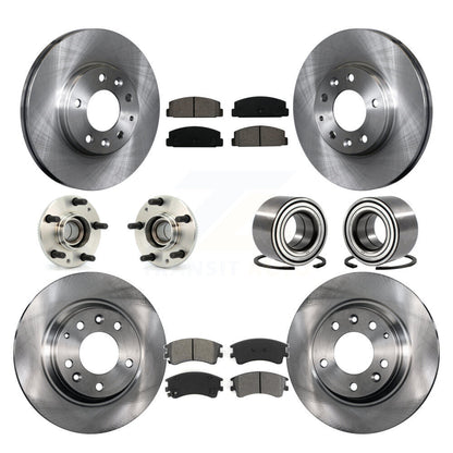 Ensemble de roulements de moyeu avant et arrière, Rotor de frein à disque et Kit de plaquettes (10 pièces) pour Mazda