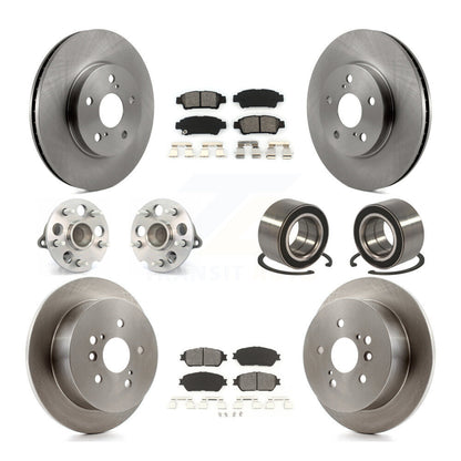Kit de rotors et plaquettes de frein avec roulement de moyeu avant et arrière (10 pièces) pour Toyota Sienna FW 04-10