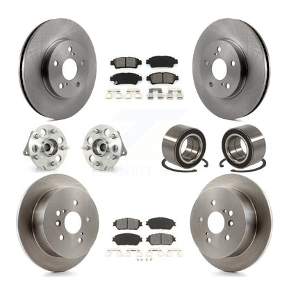 Kit de rotors et plaquettes de frein avec roulement de moyeu avant et arrière (10 pièces) pour Toyota Sienna AW 04-10