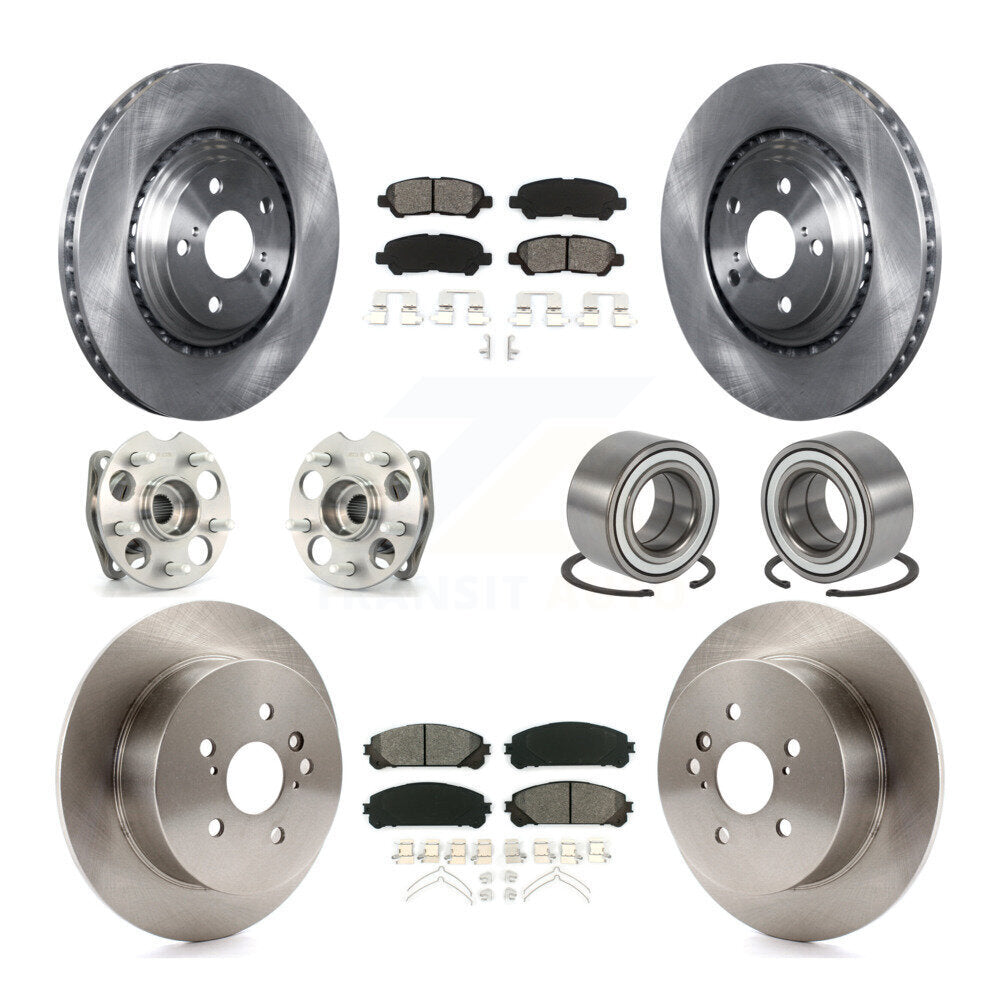 Kit de plaquettes de Rotor de frein à disque, roulement de moyeu avant et arrière (10 pièces) pour Toyota Highlander AW