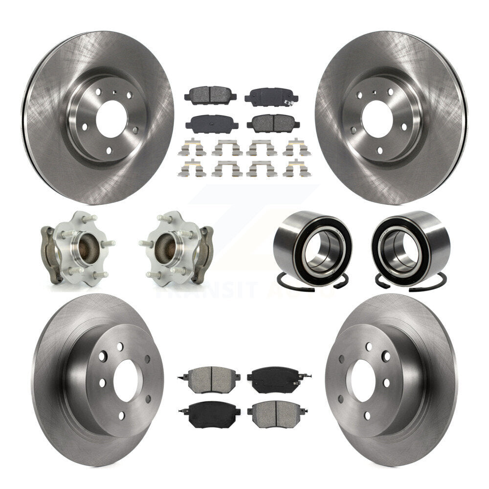 Kit de plaquettes de Rotor de frein à disque, roulement de moyeu avant et arrière (10 pièces) pour Nissan Altima Maxim