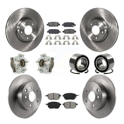 Kit de plaquettes de Rotor de frein à disque, roulement de moyeu avant et arrière (10 pièces) pour Nissan Altima Maxim
