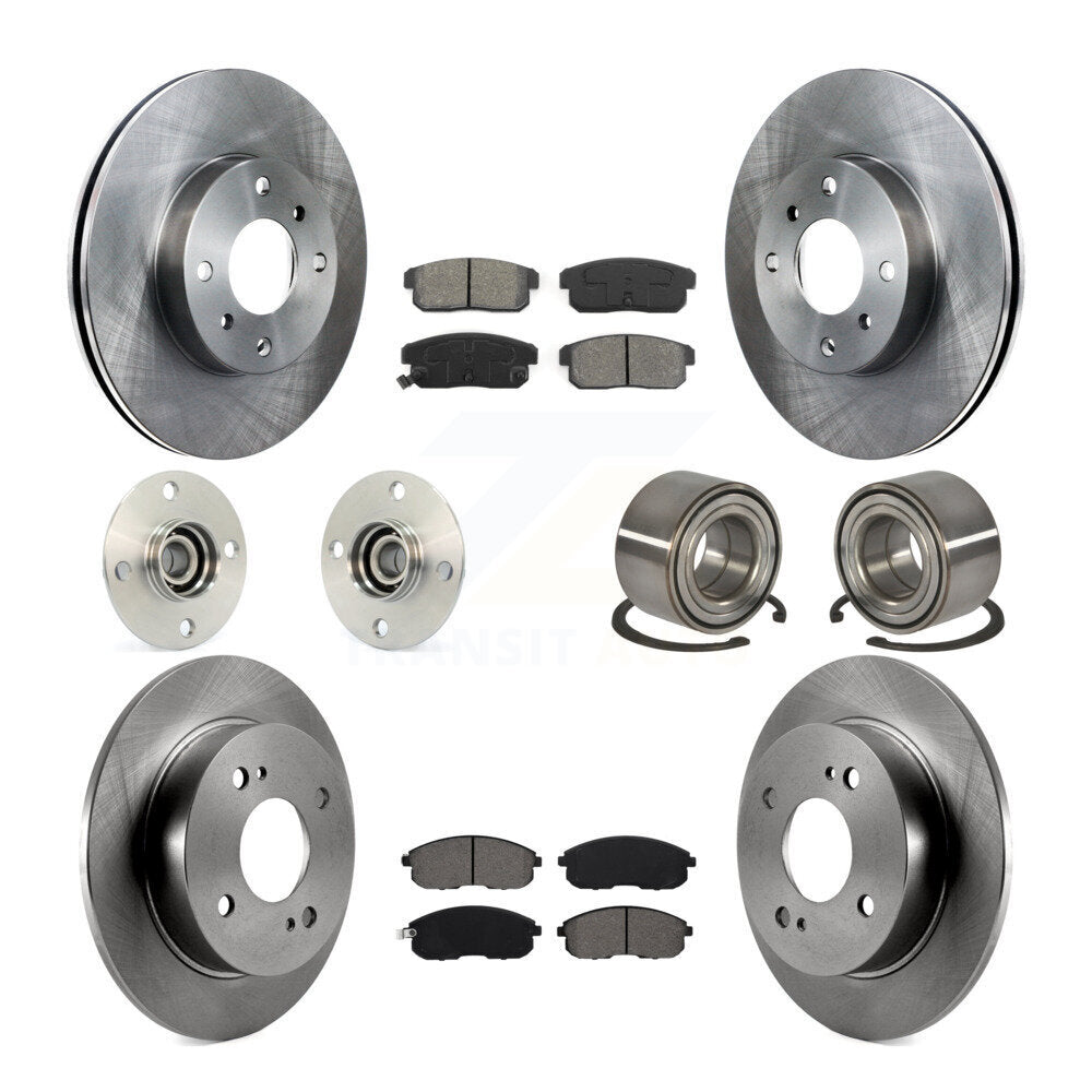 Kit de rotors et plaquettes de frein avec roulement de moyeu avant et arrière (10 pièces) pour Nissan Sentra 2002 2.5