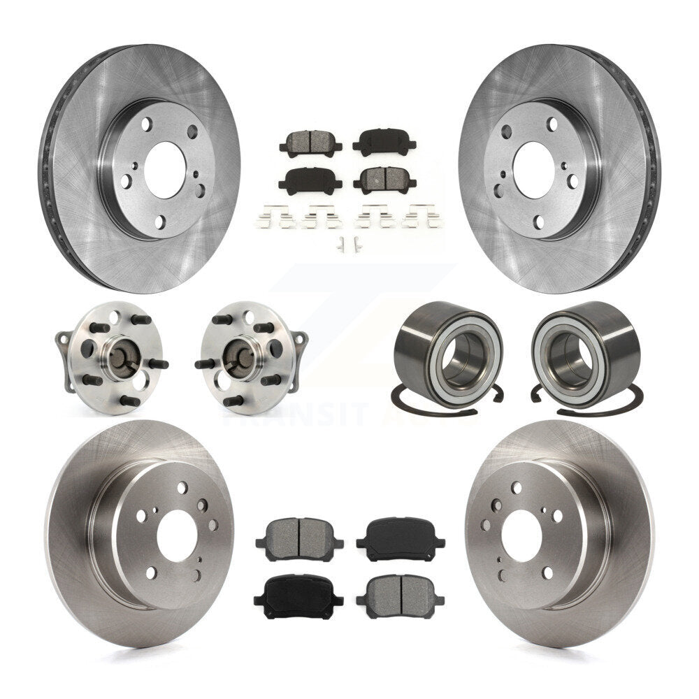 Kit de rotors et plaquettes de frein avec roulement de moyeu avant et arrière (10 pièces) pour Toyota Avalo 2000 – 2004