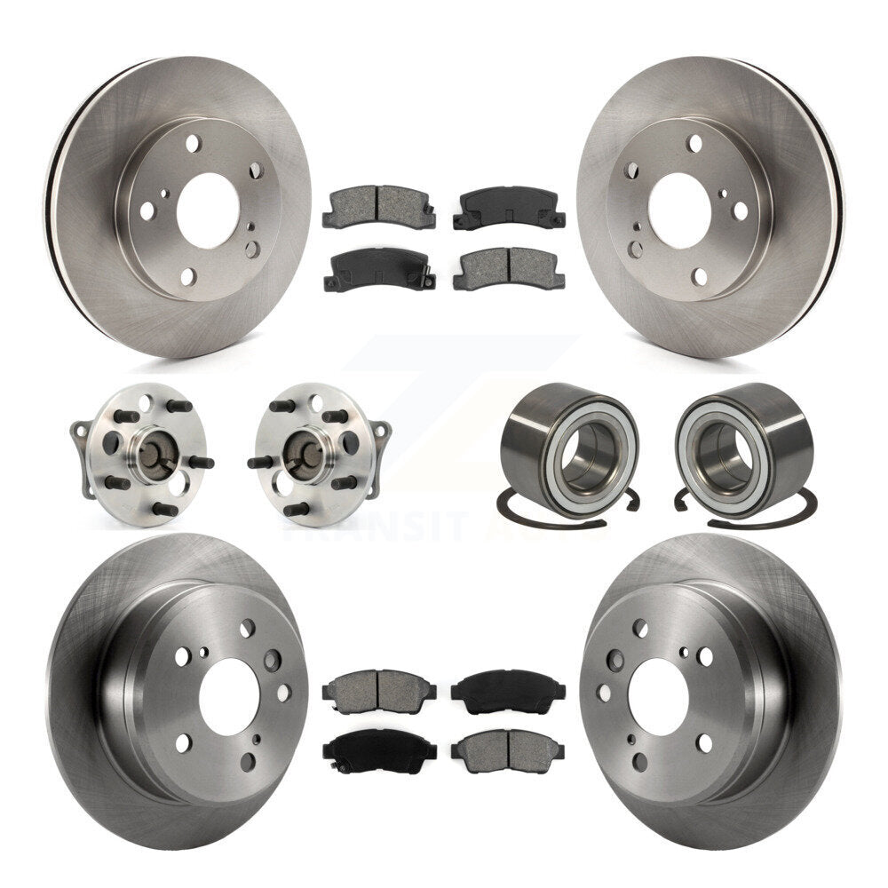 Kit de rotors et plaquettes de frein à disque, roulements de moyeu avant et arrière (10 pièces) pour Toyota Camry