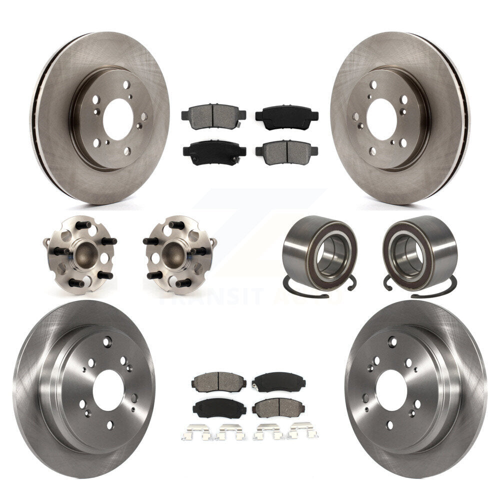 Kit de rotors et plaquettes de frein avec roulement de moyeu avant et arrière (10 pièces) pour Honda Odysse 2005-2010