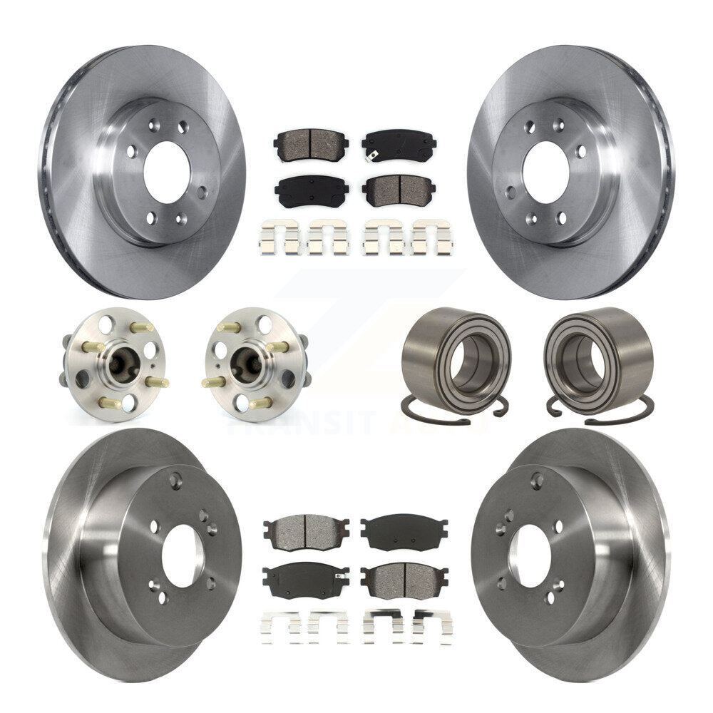 Kit de rotors et plaquettes de frein, roulement de moyeu avant et arrière (10 pièces), pour Hyundai Accent Kia Rio