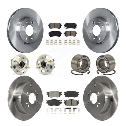 Kit de rotors et plaquettes de frein, roulement de moyeu avant et arrière (10 pièces), pour Hyundai Accent Kia Rio