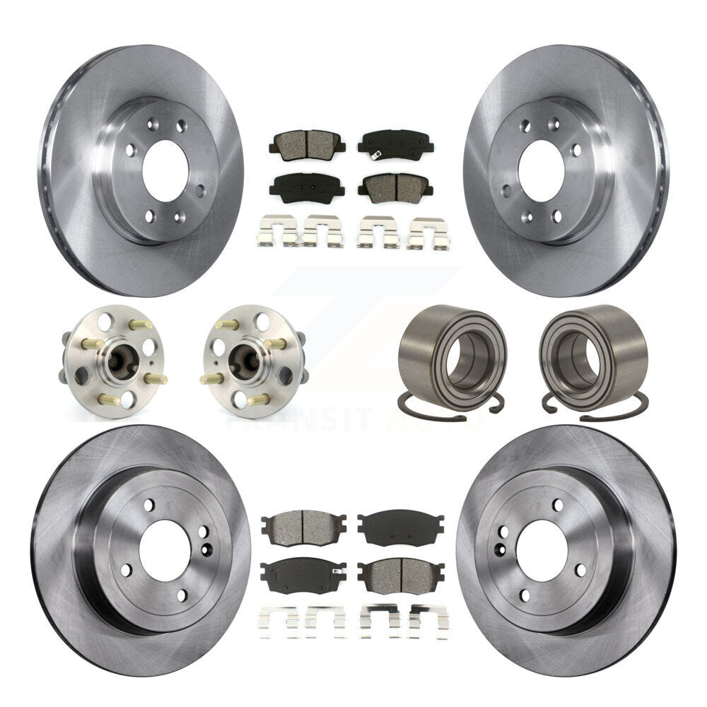 Kit de plaquettes de Rotor de frein, roulement de moyeu avant et arrière (10 pièces), pour Hyundai Accent 4 roues AB