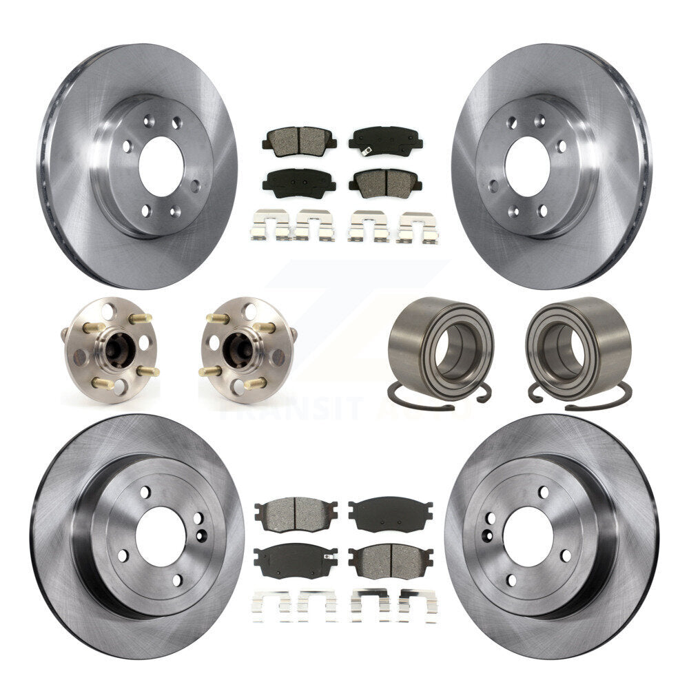 Kit de plaquettes de Rotor de frein, roulement de moyeu avant et arrière (10 pièces) pour Hyundai Accent non AB 11