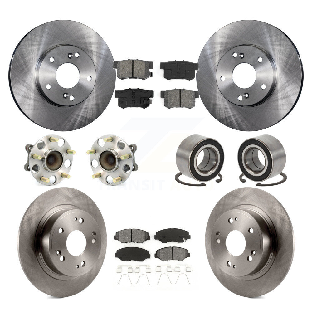 Kit de rotors et plaquettes de frein à disque, roulements de moyeu avant et arrière (10 pièces) pour Honda Accord